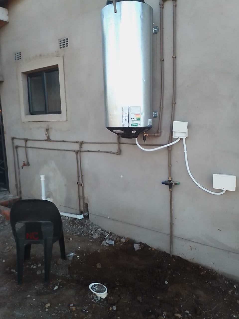 Geyser and plumbing installation