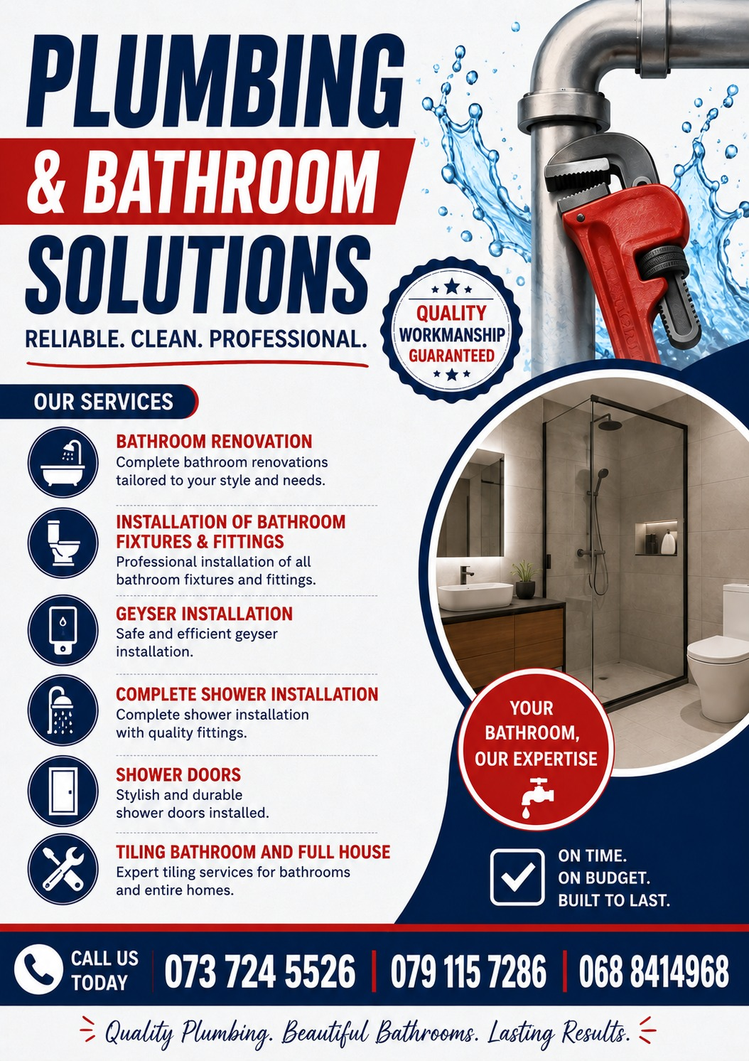 Plumbing & Bathroom Solutions — Services Flyer